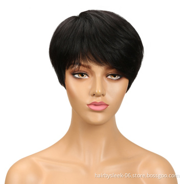 Wholesale wigs Ombre Color Full Machine Made Cheap Short Bob Wig Remy Straight Hair Brazilian Human Hair Wigs for Black women